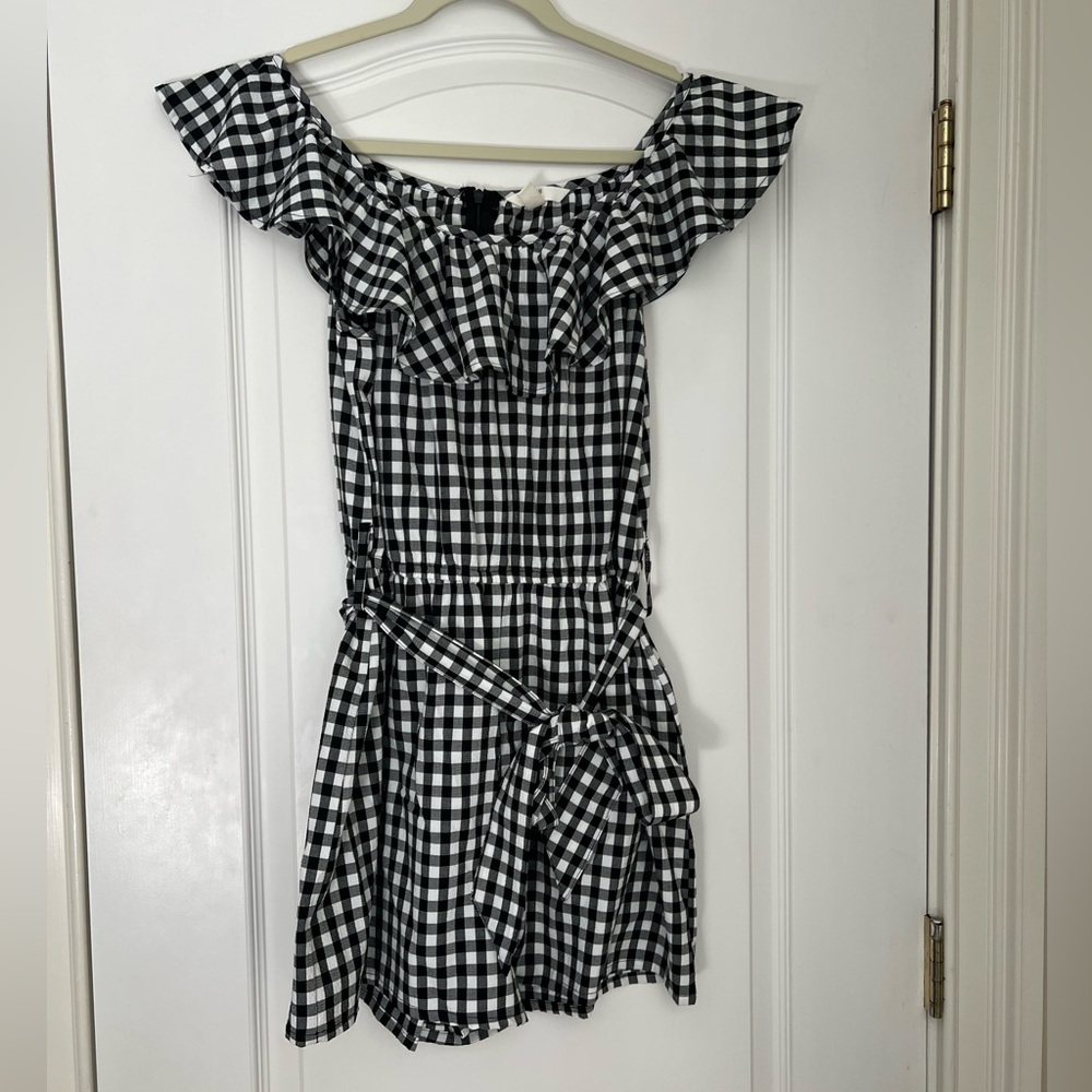 H&M Gingham Tie Waist Romper